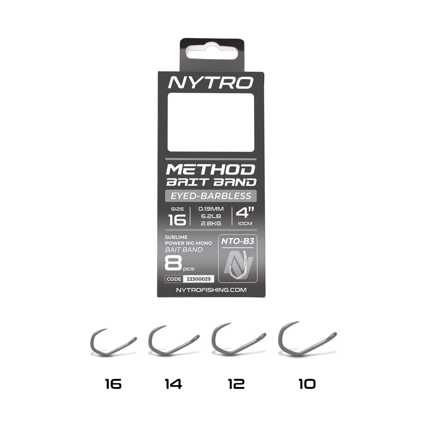 NYTRO-B3 BARBLESS METHOD LATEX BAIT BAND READY TIED RIGS