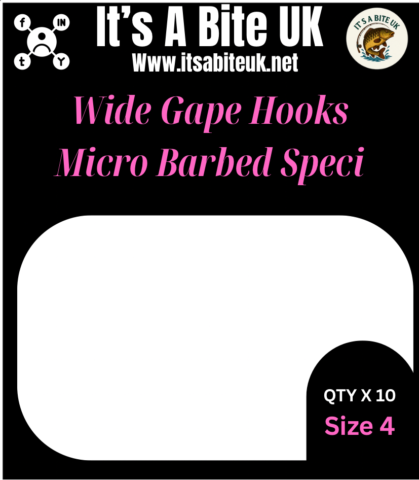 Wide Gaped Micro Barbed (Pack of 10) Specimen Hooks