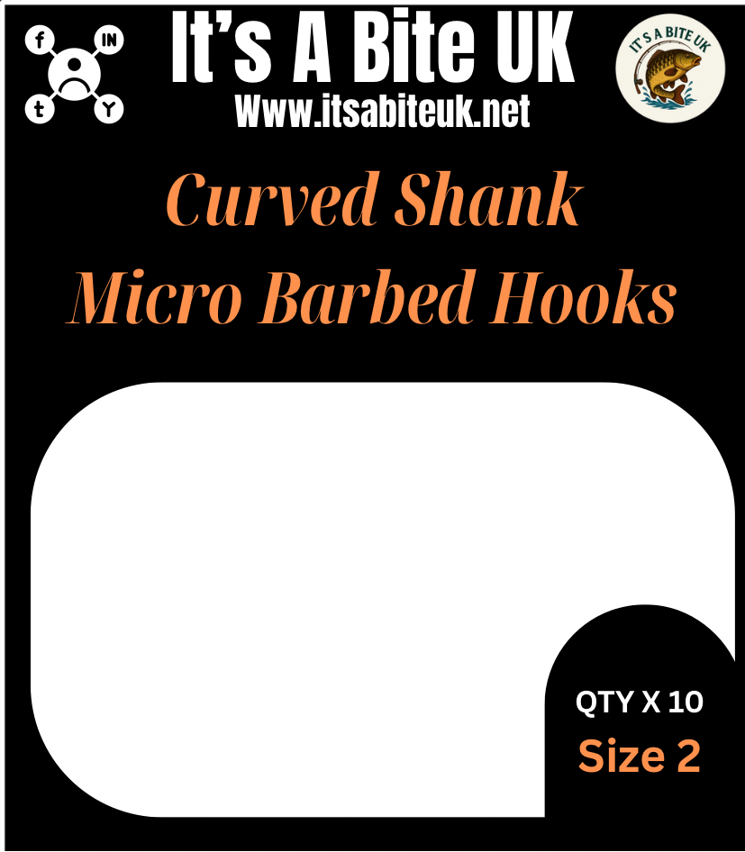 Curved Shank Micro Barbed Hooks (Pack of 10)