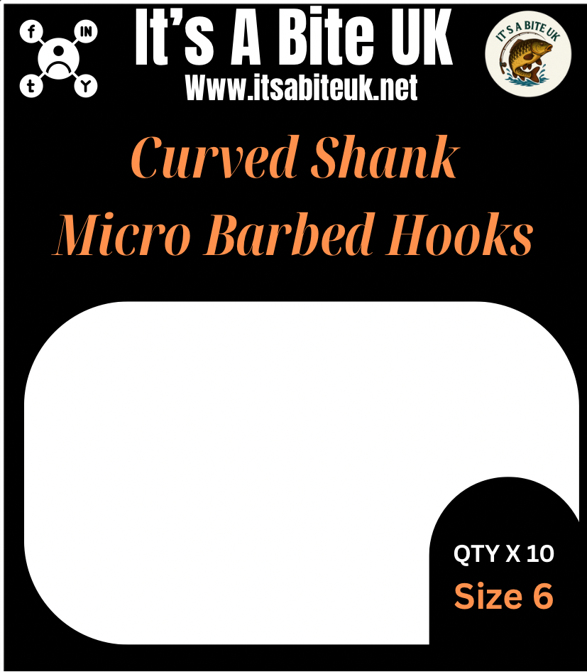 Curved Shank Micro Barbed Hooks (Pack of 10)