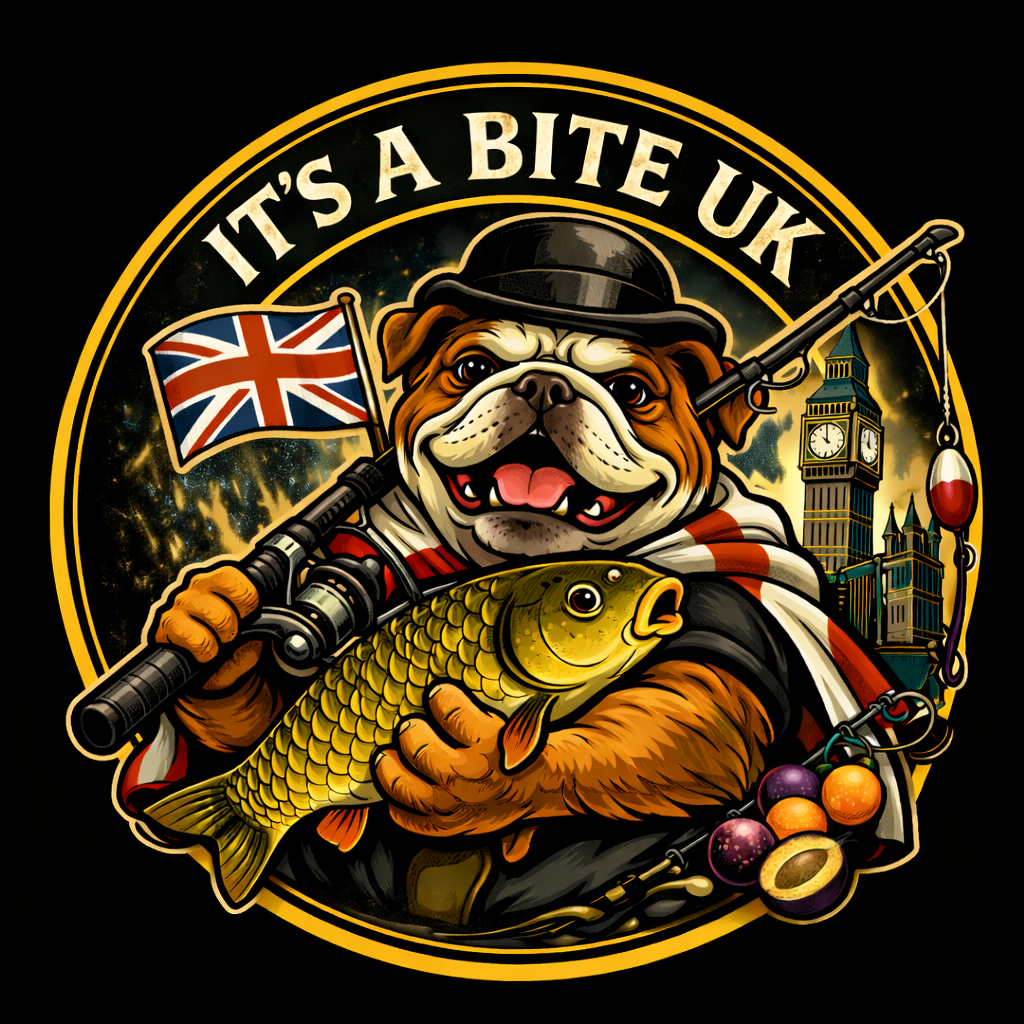 8cm Round It’s A Bite UK English Bulldog Sticker