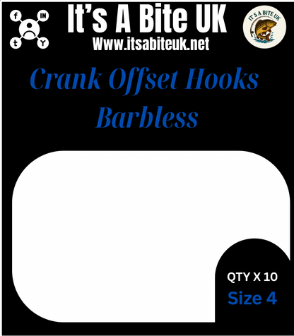 Crank Style Barbless Hooks (Pack of 10)