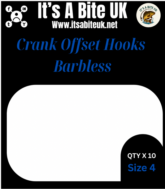 Crank Style Barbless Hooks (Pack of 10)