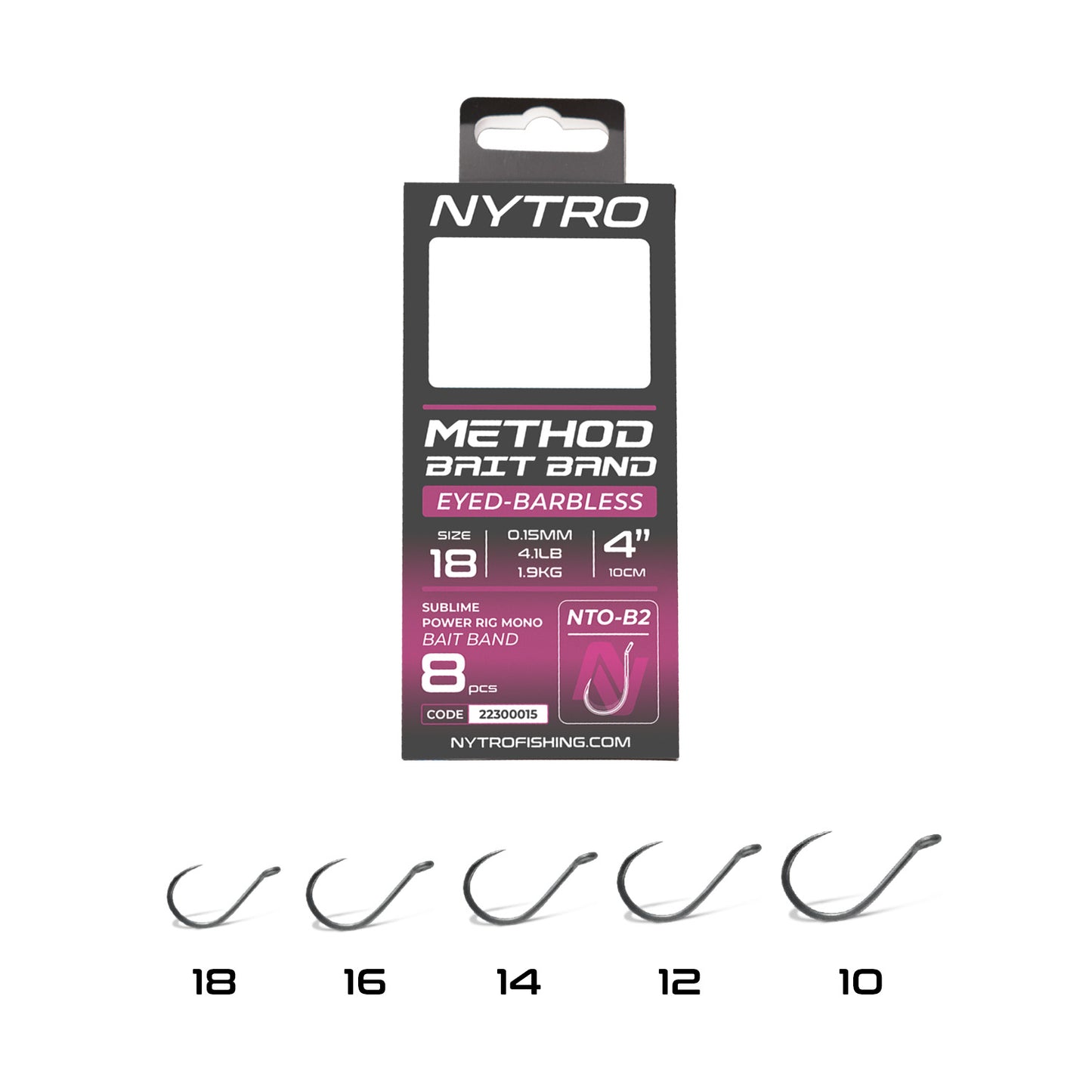 NYTRO-B2 BARBLESS METHOD LATEX BAIT BAND READY TIED RIGS