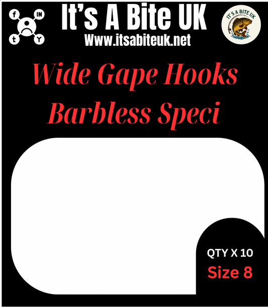 Wide Gaped Barbless (Pack of 10) Specimen Hooks