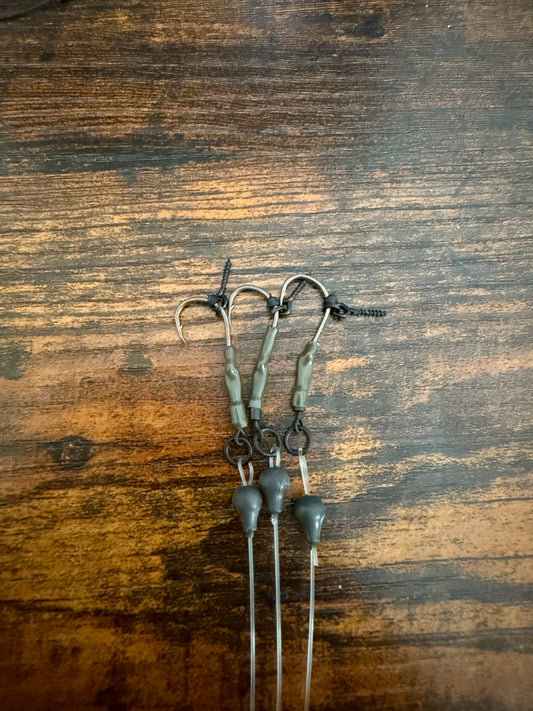 Ready Tied Stiff Boom Ronnie Rigs (Customizable) Barbless