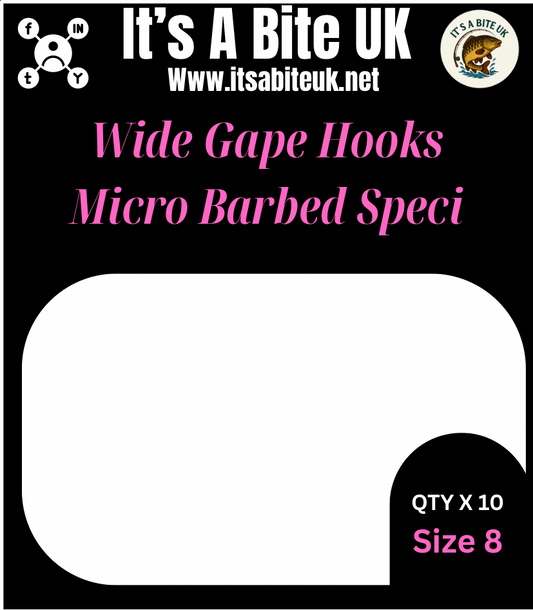 Wide Gaped Micro Barbed (Pack of 10) Specimen Hooks
