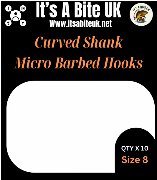 Curved Shank Micro Barbed Hooks (Pack of 10)