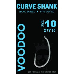VOODOO TACKLE CURVED SHANK HOOKS (4,6,8 & 10) BARBLESS OR MICRO BARBED