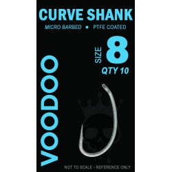VOODOO TACKLE CURVED SHANK HOOKS (4,6,8 & 10) BARBLESS OR MICRO BARBED