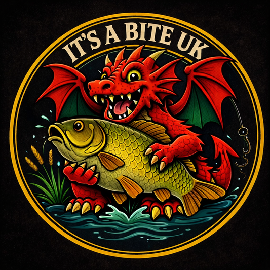 8cm Round It’s A Bite UK Welsh Dragon Sticker