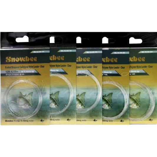 SNOWBEE MONOFILAMENT KNOTTED LEADERS WITH DROPPERS